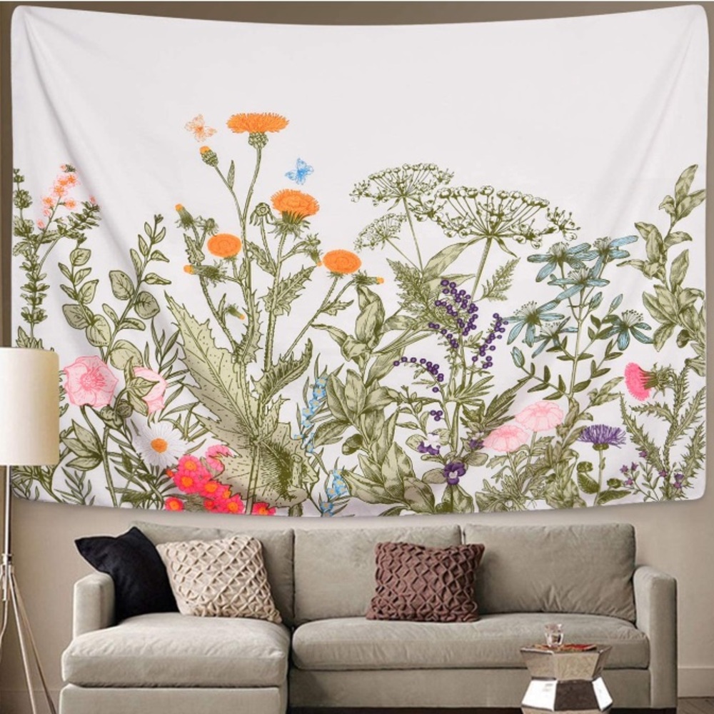 Botanical Wild Floral Garden Tapestry Wall Art 🌸 - Picture 7 of 8
